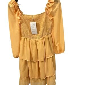 Zara Peach Ruffled Mini Dress